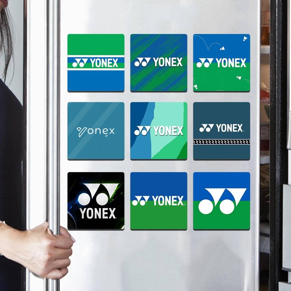 Badminton Photo - แม่เหล็กติดตู้เย็นลายแบดมินตัน Y-Yonex 1 ชิ้น ที่ใส่รูปภาพแม่เหล็กแบบปรับแต่งได้ ทนทาน
