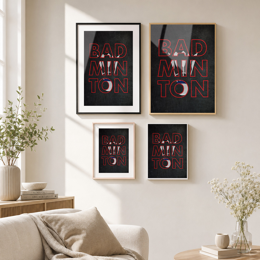 โปสเตอร์แบดมินตันโลหะพร้อมกรอบ - Badminton Photo บทวิจารณ์และราคา