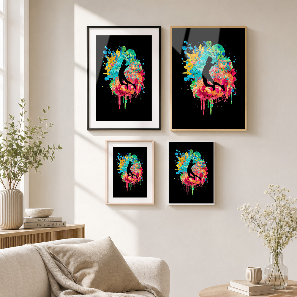 โปสเตอร์โลหะสีสันสดใสลายแบดมิน - Badminton Photo บทวิจารณ์และราคา